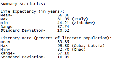 Summary Stats 2